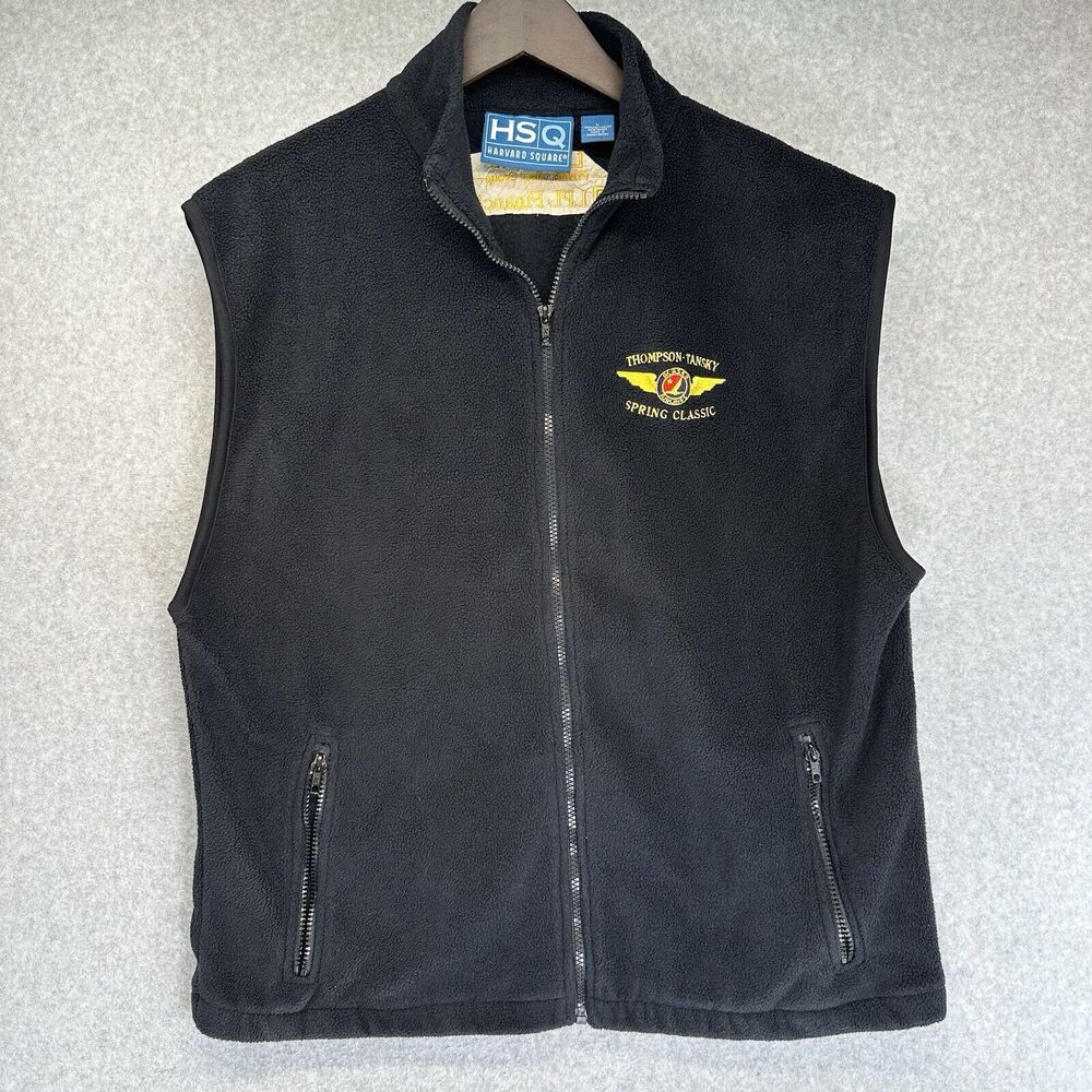 Harvard Square Mens Vest Full Zip Large Black Thompson Tansky Spring Zip Pockets